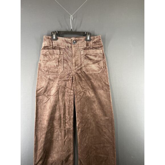New Anthropologie Maeve Size 28 Petite Colette Cropped Corduroy Wide Leg Pants - Picture 2 of 10